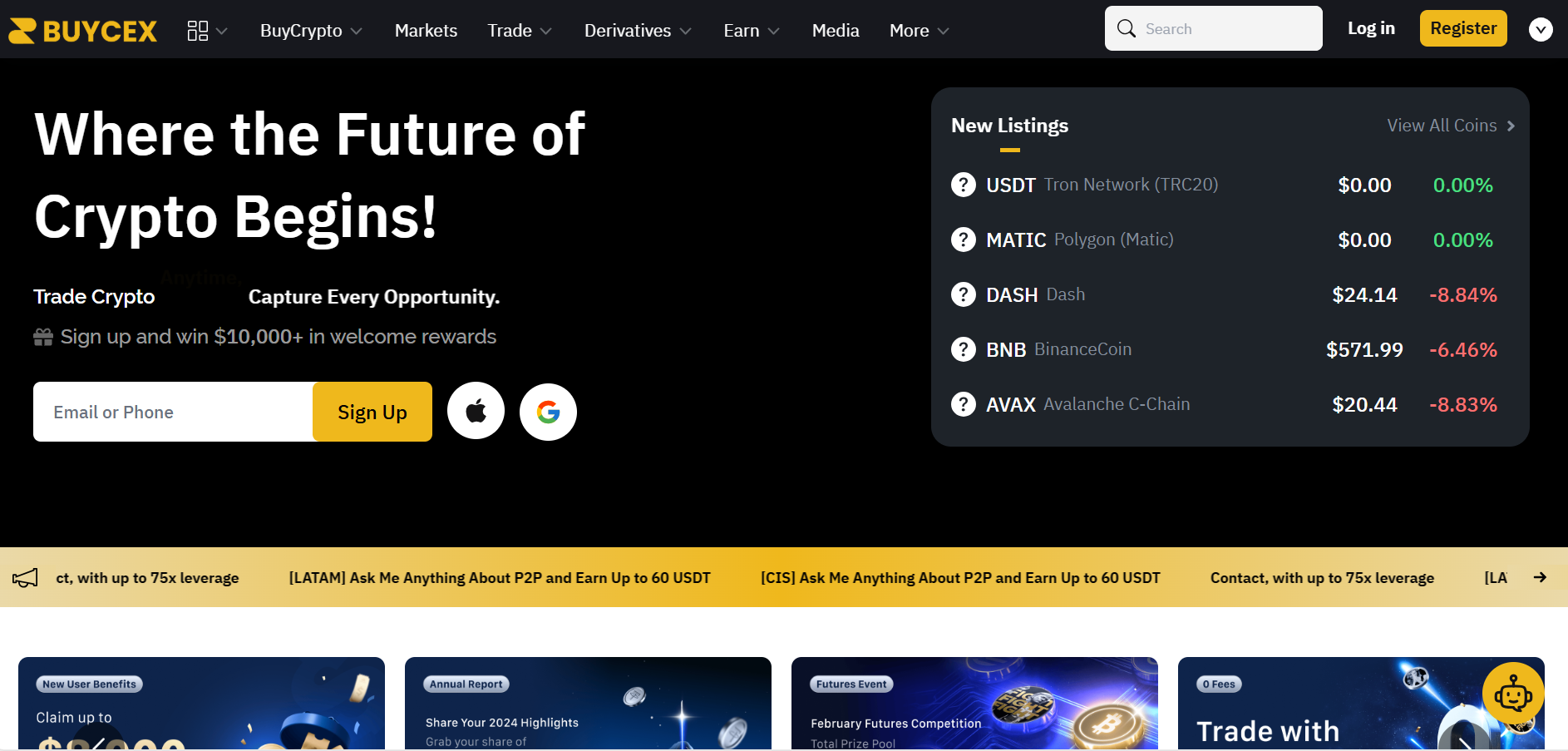 Buycex interface preview